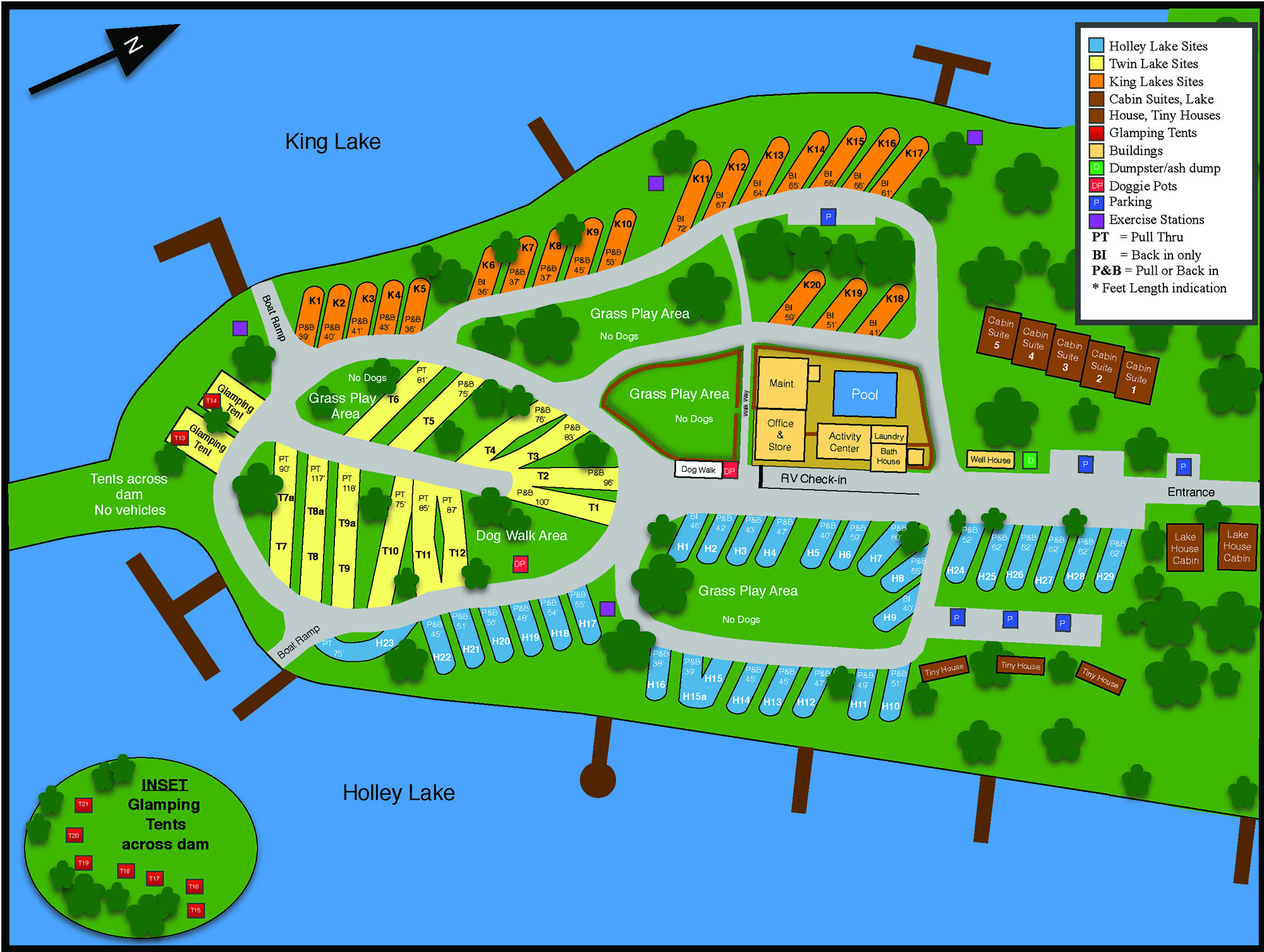 Map of Twin Lakes Camp Resort