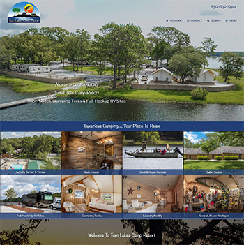 Twin Lakes Camp Resort Website Screen Shot
